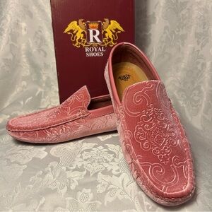Men's Pink Velvet Loafers